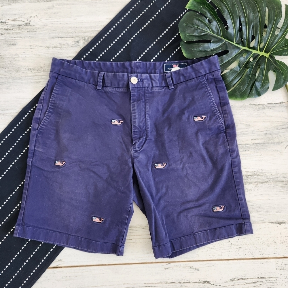 Vineyard Vines Chino Shorts American Flag Whale Size 35